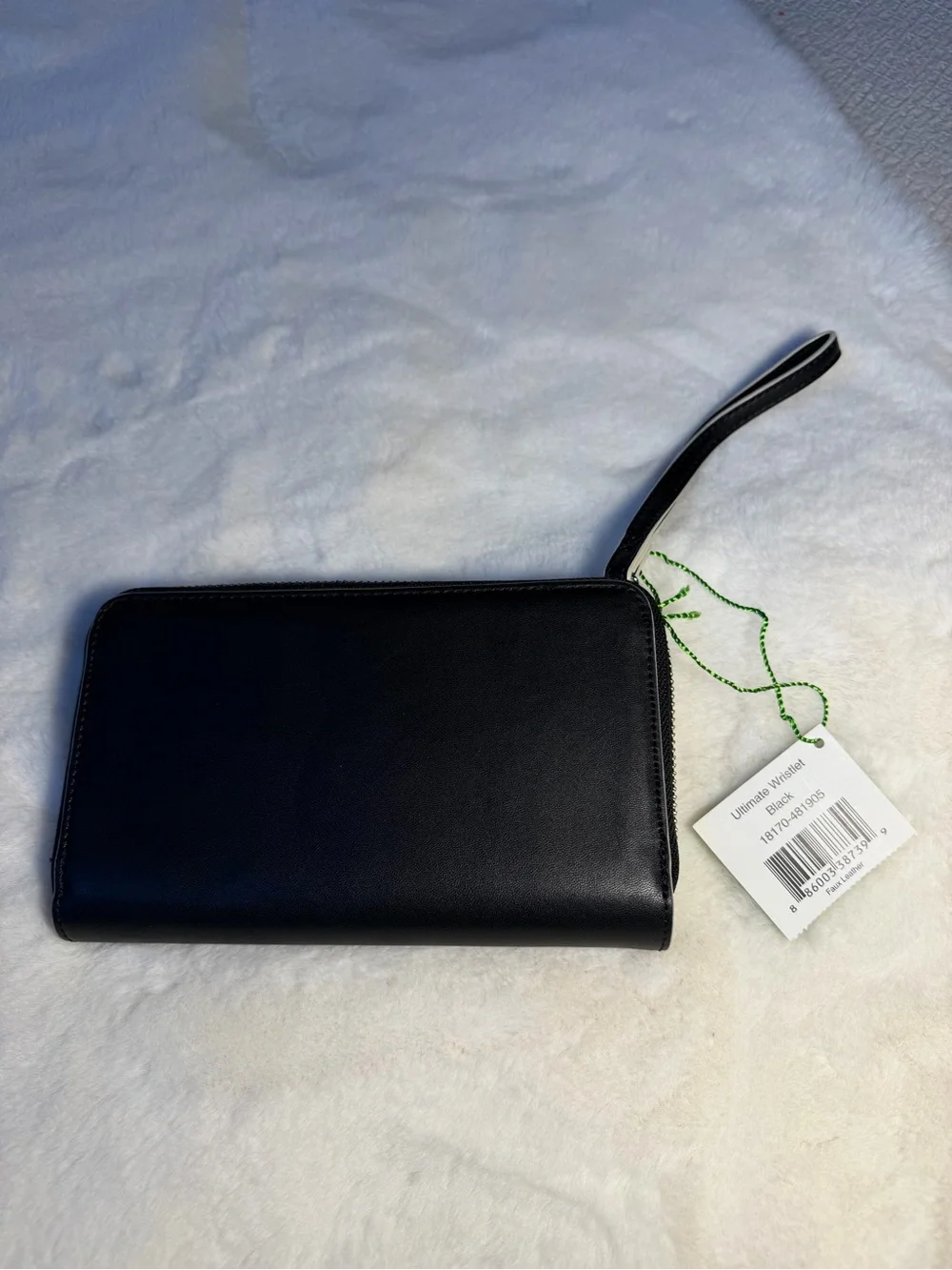 Vera Bradley Black Wristlet Clutch with Gray Snake-Print Flap